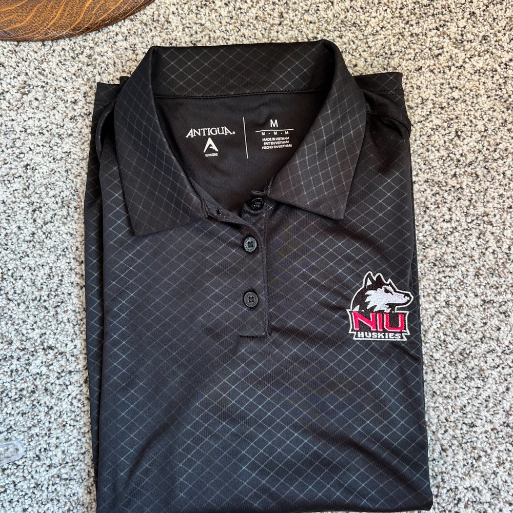 black Antigua NIU Northern Illinois Polo golf shirt - ladies Medium - Picture 2 of 4